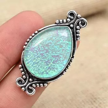 Кольцо из стерлингового серебра 925 пробы с австралийским драгоценным камнем ручной работы с синим тройным опалом для нее 4 синий