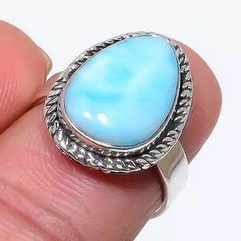 Кольцо из стерлингового серебра 925 пробы с драгоценным камнем Natural Republic Larimar S.7 U4A92