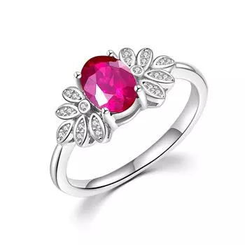 Кольцо из стерлингового серебра 925 пробы, легкий роскошный дизайн, кольца с натуральным рубином, роскошные женские подарки на юбилей, банкет и день рождения US RING SIZE:6# красный
