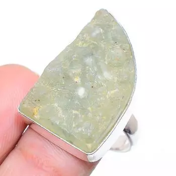 Кольцо из стерлингового серебра 925 пробы с натуральным необработанным драгоценным камнем ручной работы, размер 7 n2w33