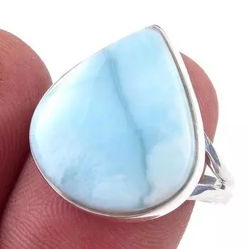Кольцо из стерлингового серебра 925 пробы с драгоценным камнем Natural Republic Larimar S.9 M5c09