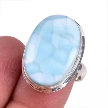 Кольцо из стерлингового серебра 925 пробы с драгоценным камнем ларимаром Natural Republic, размер 7,5 P0R91