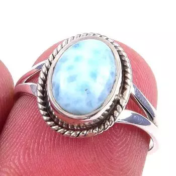 Кольцо из стерлингового серебра 925 пробы с драгоценным камнем Natural Republic Larimar S.6 N4U69