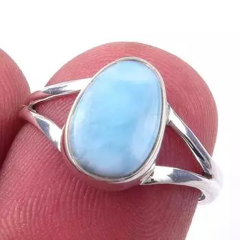 Кольцо из стерлингового серебра 925 пробы с драгоценным камнем Natural Republic Larimar S.6 m5t41