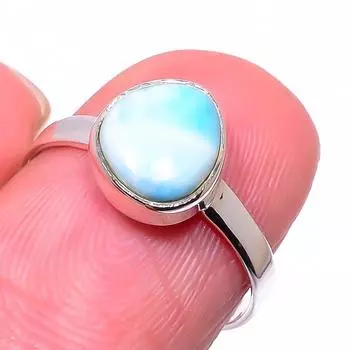 Кольцо из стерлингового серебра 925 пробы с драгоценным камнем Natural Republic Larimar S.7 y3U00