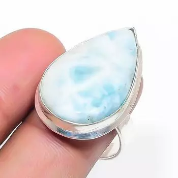 Кольцо из стерлингового серебра 925 пробы с драгоценным камнем ларимаром Natural Republic, размер 7 E7V41