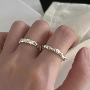 Кольцо из стерлингового серебра 925 пробы с неровной текстурой, женское, с холодным ветром, ниша, высокое чувство открытия, регулируемое модное кольцо opening adjustable