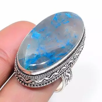 Кольцо из стерлингового серебра 925 пробы с натуральным драгоценным камнем Quantum Quatrro, размер 7 D5l87