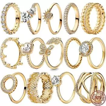 Кольцо из стерлингового серебра 925 пробы, изысканное и блестящее роскошное круглое кольцо с короной, модное и очаровательное ювелирное украшение в подарок 5