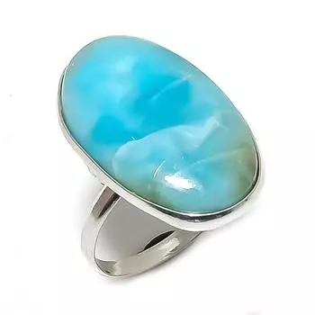 Кольцо из стерлингового серебра 925 пробы с драгоценным камнем ларимаром Natural Republic, размер 7,5 a7p50