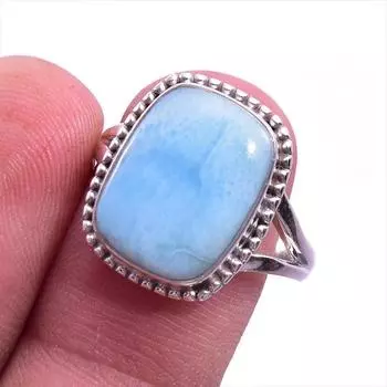 Кольцо из стерлингового серебра 925 пробы с драгоценным камнем Natural Republic Larimar S.9 a1V98