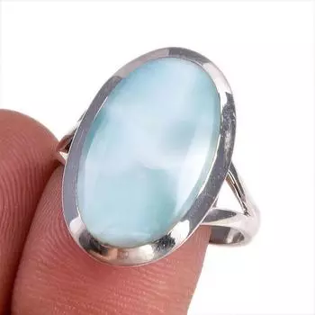 Кольцо из стерлингового серебра 925 пробы с драгоценным камнем Natural Republic Larimar S.9 F2c78