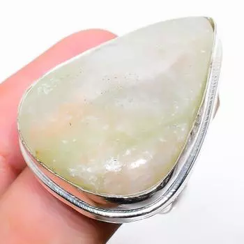 Кольцо из стерлингового серебра 925 пробы с натуральным оранжевым серафинитом, размер 8,5 S4y70