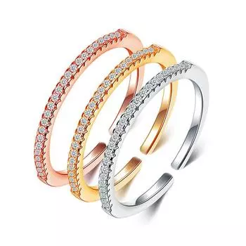 Кольцо из стерлингового серебра 925 пробы с бриллиантами, открытое кольцо в корейском стиле, модные ювелирные изделия