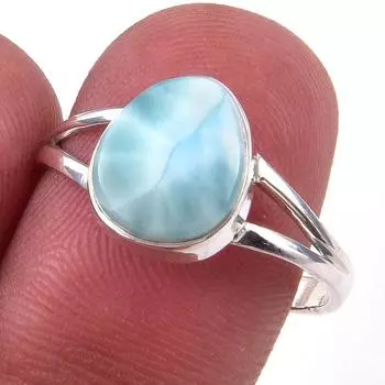 Кольцо из стерлингового серебра 925 пробы с драгоценным камнем Natural Republic Larimar S.9 p2s64