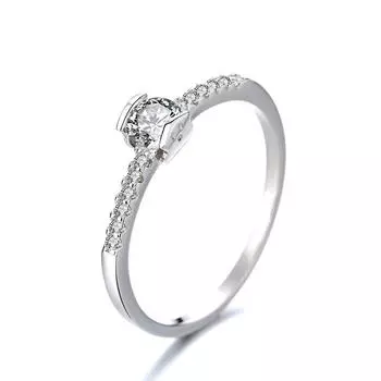 Кольцо из стерлингового серебра 925 пробы в корейском стиле с геометрическим узором и бриллиантами, простое женское модное серебряное украшение 6