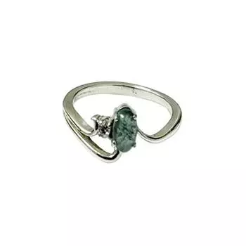 Кольцо из стерлингового серебра 925 пробы с натуральным турмалином Параиба, размер 7,75 США, подарок 7.75 US