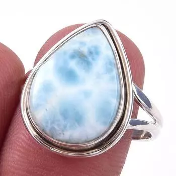 Кольцо из стерлингового серебра 925 пробы с драгоценным камнем Natural Republic Larimar S.9 H5e82