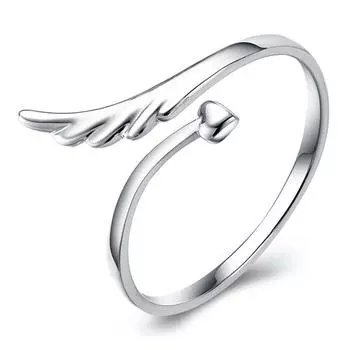 Кольцо из стерлингового серебра 925 пробы с ангелом, открывающим парное кольцо, женское кольцо на мизинец, серебряные украшения, корейские украшения