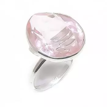 Кольцо из стерлингового серебра 925 пробы с натуральным розовым кунцитом, размер 7,5 i0G41