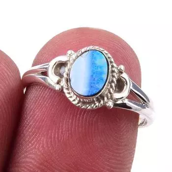 Кольцо из стерлингового серебра 925 пробы с натуральным австралийским опалом S.7 y8n27