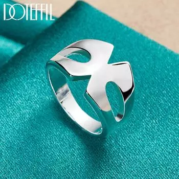 Кольцо из стерлингового серебра 925 пробы с геометрическим узором, модные свадебные украшения 7#