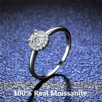 Кольцо из стерлингового серебра 925 пробы с муассанитом из белого золота 14 карат, модные кольца для женщин и девочек, ювелирные украшения 5