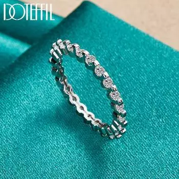 Кольцо из стерлингового серебра 925 пробы с цирконием ААА, модные свадебные украшения 7#