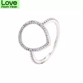 Кольцо из стерлингового серебра 925 пробы, модное кольцо с каплей воды и кристаллом Cz для женщин, подарок на свадьбу, модные украшения 10