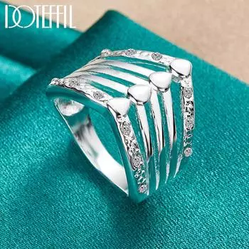 Кольцо из стерлингового серебра 925 пробы с кристаллом циркония AAA, модные свадебные украшения 7#