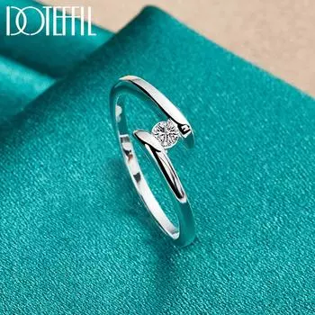 Кольцо из стерлингового серебра 925 пробы с цирконом AAA, модные свадебные украшения 7#