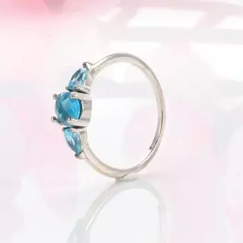 Кольцо из стерлингового серебра 925 пробы, красивое светло-голубое кольцо с кристаллом Cz для женщин, подарок на свадьбу, модные украшения 5