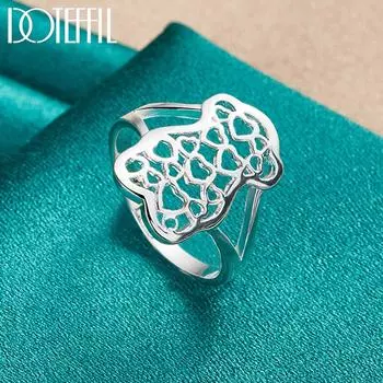 Кольцо из стерлингового серебра 925 пробы с модным узором, модные свадебные украшения 7#