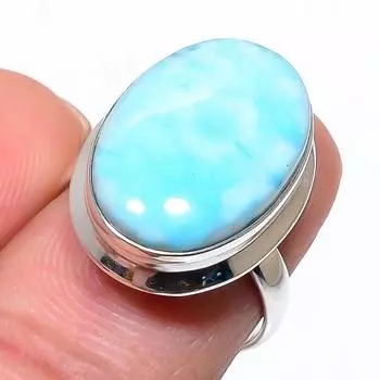 Кольцо из стерлингового серебра 925 пробы с драгоценным камнем Natural Republic Larimar S.7 a1N18