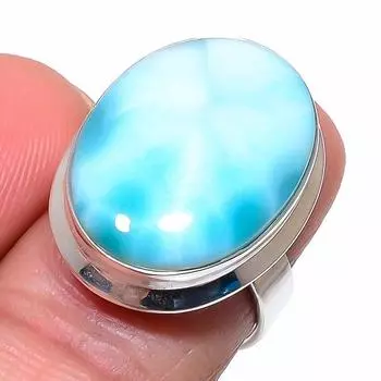 Кольцо из стерлингового серебра 925 пробы с драгоценным камнем Natural Republic Larimar S.7 i1H52