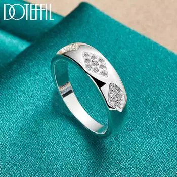 Кольцо из стерлингового серебра 925 пробы с цирконом AAA, модные свадебные украшения 7#