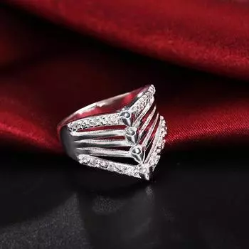 Кольцо из стерлингового серебра 925 пробы с кристаллом циркония AAA, модные свадебные украшения 7#