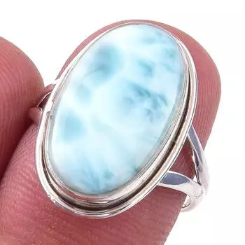 Кольцо из стерлингового серебра 925 пробы с драгоценным камнем Natural Republic Larimar S.7 t4M35