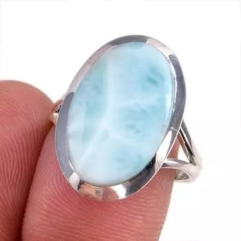 Кольцо из стерлингового серебра 925 пробы с драгоценным камнем Natural Republic Larimar S.8 t9r50