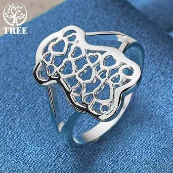 Кольцо из стерлингового серебра 925 пробы с модным узором, модные свадебные украшения 7#