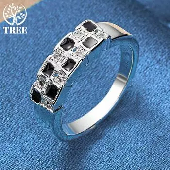 Кольцо из стерлингового серебра 925 пробы с цирконом AAA, модные свадебные украшения 7#