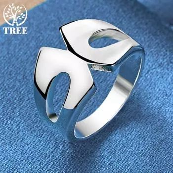 Кольцо из стерлингового серебра 925 пробы с геометрическим узором, модные свадебные украшения 7#