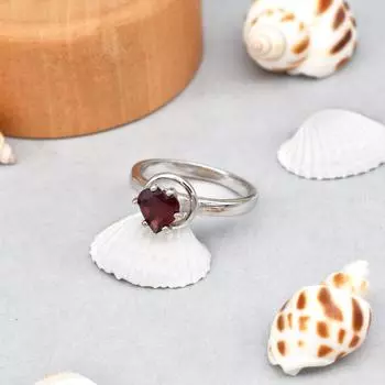 Кольцо из стерлингового серебра 925 пробы с натуральным сердечным гранатом и драгоценным камнем 7, подарочное кольцо из США 7 US