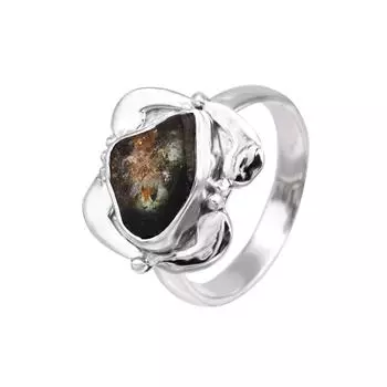 Кольцо из стерлингового серебра 925 пробы с разноцветным двухцветным необработанным турмалином, размер 6,5, США 6.5 US