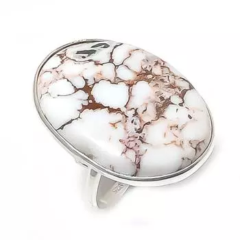 Кольцо из стерлингового серебра 925 пробы с натуральным диким конем, размер 8 I0B05