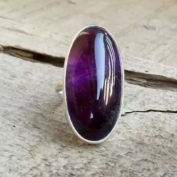Кольцо из стерлингового серебра 925 пробы с аметистом, ювелирные изделия ко Дню святого Валентина Size 3 - 14.05 MM фиолетовый