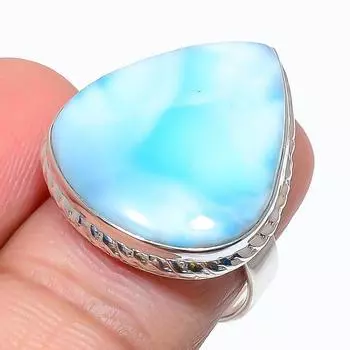 Кольцо из стерлингового серебра 925 пробы с драгоценным камнем Natural Republic Larimar S.8 K1k37