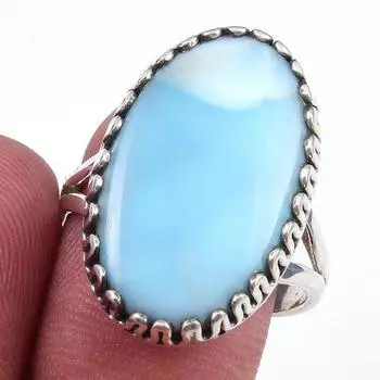 Кольцо из стерлингового серебра 925 пробы с драгоценным камнем Natural Republic Larimar S.9 q7Y17