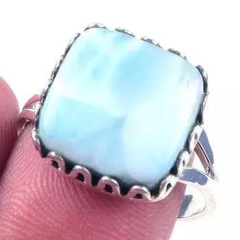 Кольцо из стерлингового серебра 925 пробы с драгоценным камнем Natural Republic Larimar S.9 E6V22