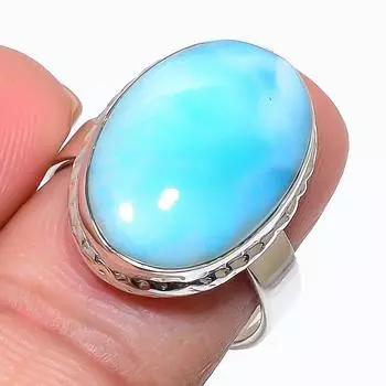 Кольцо из стерлингового серебра 925 пробы с драгоценным камнем Natural Republic Larimar S.6 i9S65